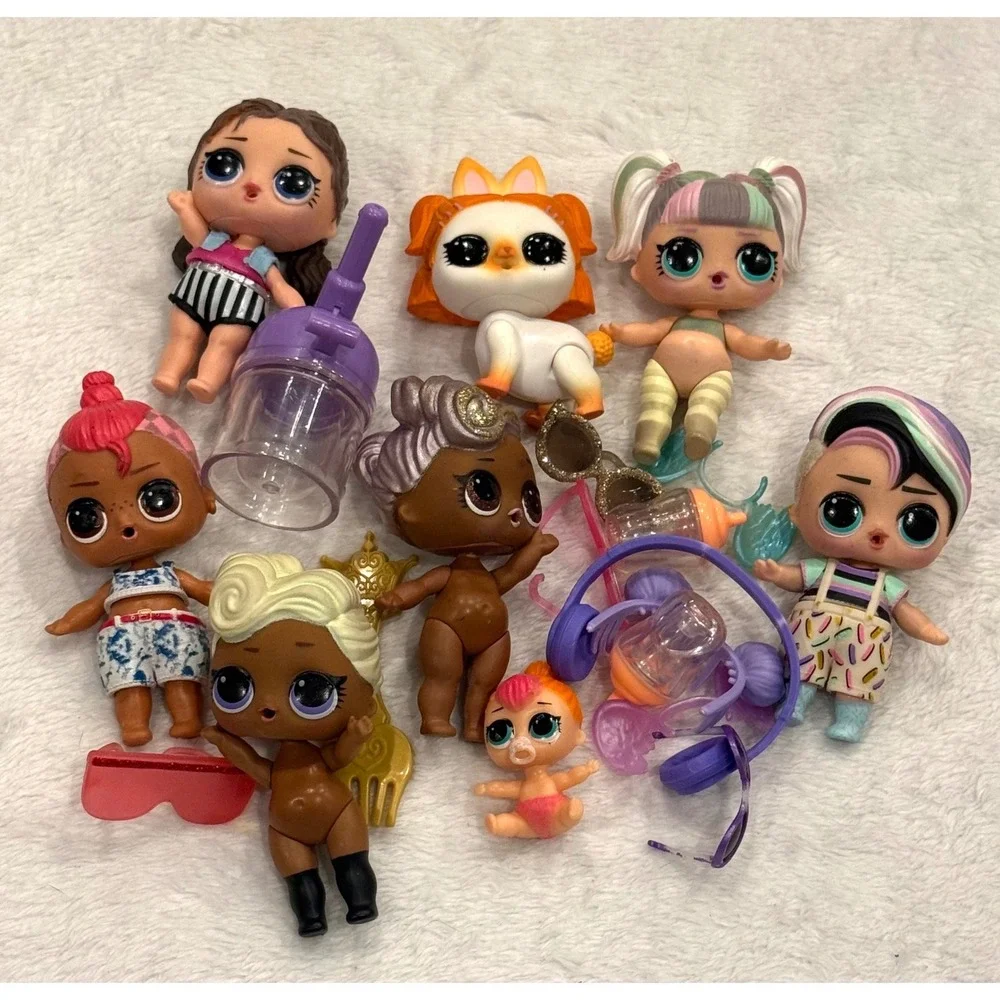 LOL Surprise Doll Lot 6 Figures 1‎ Pet Lil Sister Accessories Sprinkles Glitter